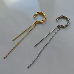 ツイストデザイン イヤーカフ ゴールド シルバー