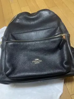 COACH ブラックレザー バックパック リュック