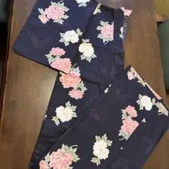 大きいサイズ 浴衣 ゴールドジャパン LL 3L 4L 5L 蝶 ネイビー 紺 