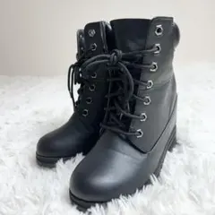 fuori-classe シークレットブーツ L厚底 編み上げ 美脚 脚長