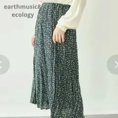 「未使用」earthmusic&ecology 花柄プリーツスカートフリーサイズ