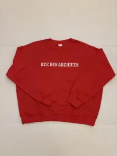 H&M スウェット赤ロゴRUE DES ARCHIVES ビッグサイズ