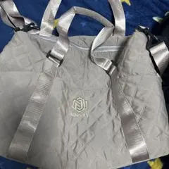 NINGJIA キルティング ボストンバッグ ベージュ