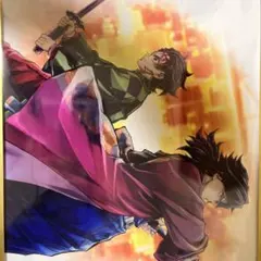 鬼滅の刃 繋ぐ B賞 義勇 炭治郎 アクリル色紙 くじ 缶バッジ ステッカー