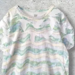 graniph 総柄 ボーダー 波柄 鳥柄 半袖 Tシャツ SS ナチュラル
