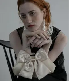 【BONLECILLnoir】2wayサテンビッグリボンチェーンショルダーバッグ