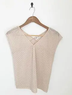 グリーンレーベルリラクシング  ドットシフォンブラウス