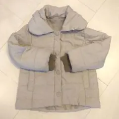 petit mainプティマイン　ライトグレー ダウン フード無し130cm