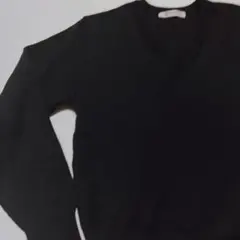 140 黒 Vネック カーディガン 学生服 長袖