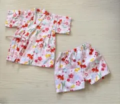 ベビー甚平 80cm 花柄　金魚