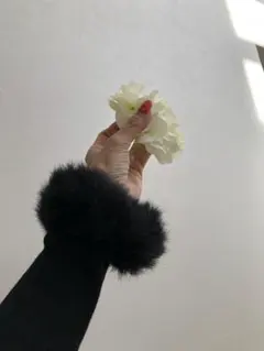 ファー・アームカバーブラック