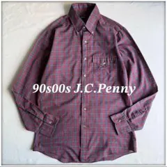 90s JCPenny cotton poly L/S plaid shirt