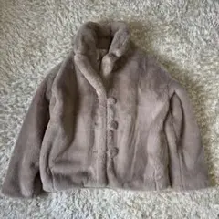 RESEXY フェイクファーコート アウター ベージュ系 ショート丈 美品