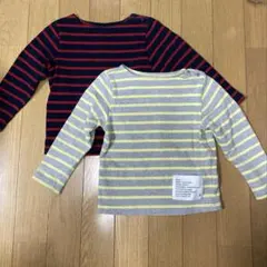フェリシモ　ストライプ柄のベビーTシャツ2枚セット