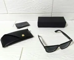 偏光サングラス ブラック UVカット ウェリントン ドライブ 釣り ケース付