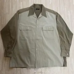 80s 90s コムデギャルソンオムプリュス ツートーン 開襟シャツ レーヨン