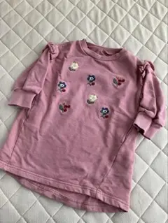 ビケットクラブ　花柄刺繍 ピンク ワンピース 90のサムネイル