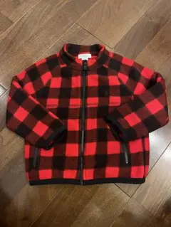 ラルフローレン フリースジャケット ベビー24M 赤黒チェック アウター