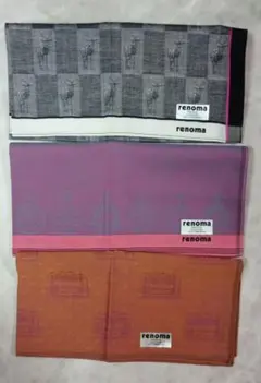 新品未使用　renoma　メンズハンカチ　3枚セット　レノマ　ブルーミング中西