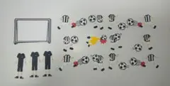 サッカー★色紙・寄せ書き用シール12枚セット★ストライプ 白×黒