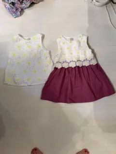 petit main 花柄ノースリーブワンピース 110cm と　100cm