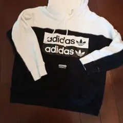 adidas パーカー Sサイズ ホワイト/ブラック