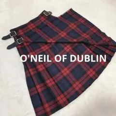 美品 O'NEIL OF DUBLIN タイトラップスカート 赤チェック ウール