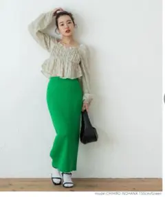 coca シャリ感リブニットスカート