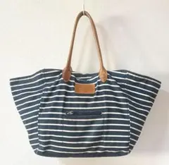 ストライプ柄キャンバストートバッグ（abercrombie&fitchアバクロ）のサムネイル