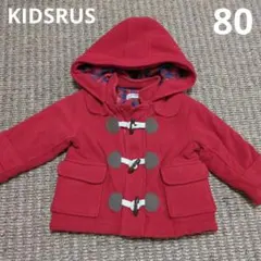 KIDSRUS 赤色ダッフルコート フード付き80cmバースデイプティマイン