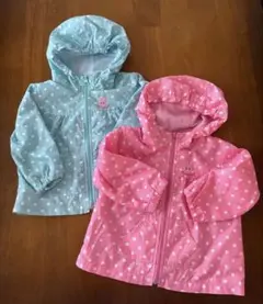 80ホットビスケッツ　ミキハウス　ナイロンパーカー　双子