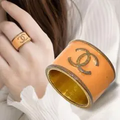 CHANEL シャネル 指輪 リング 15号相当 サーモンピンク86のサムネイル