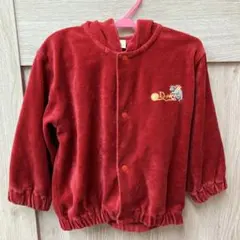 babyDior 赤 カーディガン ベロアパーカー スナップ 90 日本製