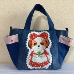 コヤンイサムチョン　デニムリメイク　サイドポケット付きトートバッグ　No.87