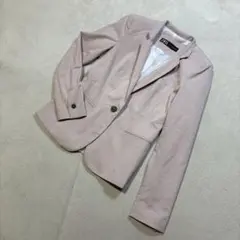 ZARA レーヨン混 ポケットフェイク テーラードジャケット