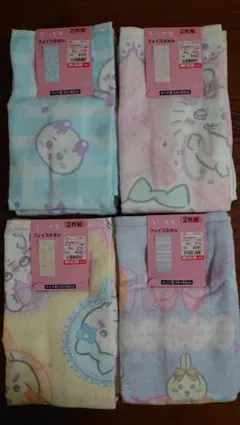 しまむら ちいかわ フェイスタオル リボン 4種セット 約34×80cm