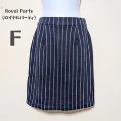 Royal Party ネイビー ストライプ タイトスカート F レディース