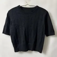 「即日発送」S BLUE EAST黒い半袖Tシャツニットトップスのサムネイル