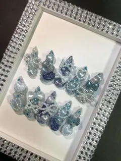 青 ネイルチップ ロング 水色 平成女児 量産型 地雷 推し活 現品限り