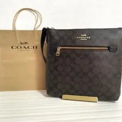 早い者勝ち！訳あり新品 COACH ショルダーバッグ シグネチャー ブラウン