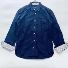 ブラックレーベルクレストブリッジ リネン混麻混 CBチェックシャツ