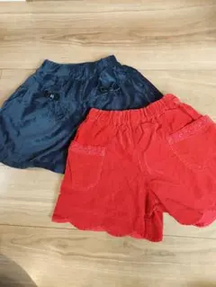 冬用キュロット　ショートパンツ2枚セット（120-130cm）