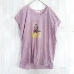 niko and… ニコアンド ベアプリントコットンTシャツ パープル半袖 Fのサムネイル