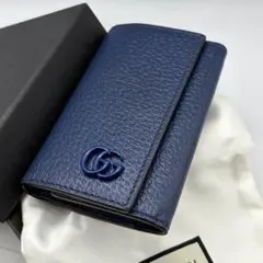 GUCCI☆GGマーモント6連キーケース キーリング付き ネイビー 箱・保存袋付のサムネイル