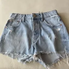 ZARA ダメージデニムショートパンツ 34