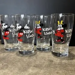 昭和レトロ　ディズニー　ミッキー　ミニー　グラス　4点セット