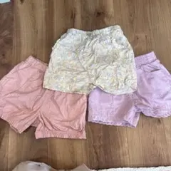【美品】花柄ハーフパンツ　ショートパンツ　120サイズ　3点セット