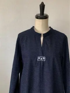 綿着物【久留米かすり】山村善昭 単衣 本場久留米絣 縞に鱗 紺色 証紙付 綿着物【久留米かすり】山村善昭 単衣 本場久留米絣 縞に鱗 紺色