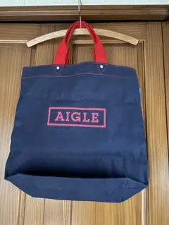 AIGLE トートバッグ ネイビー レッド