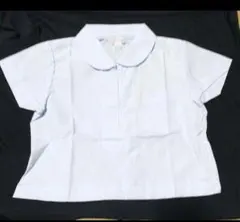 未使用 白 半袖 丸襟ブラウス 120 女の子 幼稚園 小学校 フォーマル